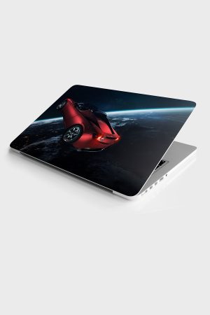 Uzayda Uçan Tesla Temalı Laptop Pc Macbook Üzerine Kaplama - Görsel 1