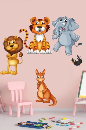 Sevimli Hayvanlar Büyük Boy Hayvanlar Duvar Sticker - Görsel 1