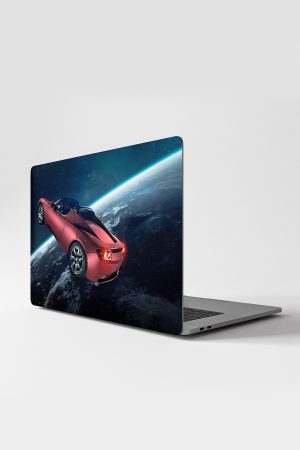 Uzayda Uçan Tesla Temalı Laptop Pc Macbook Üzerine Kaplama - Görsel 2