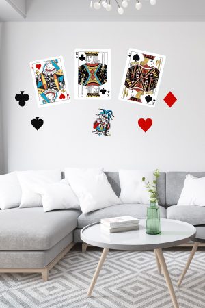 Oyun Kartları Duvar Sticker Seti Ev Dekorasyon Sticker - Görsel 3