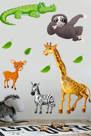Özel Tasarım Sevimli Hayvanlar Çocuk Odası Duvar Sticker - Görsel 3