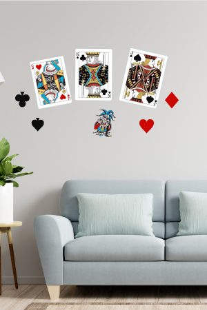 Oyun Kartları Duvar Sticker Seti Ev Dekorasyon Sticker - Görsel 4
