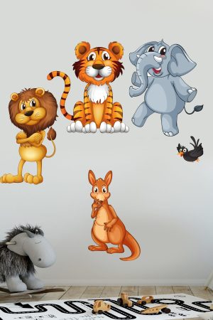 Sevimli Hayvanlar Büyük Boy Hayvanlar Duvar Sticker - Görsel 3