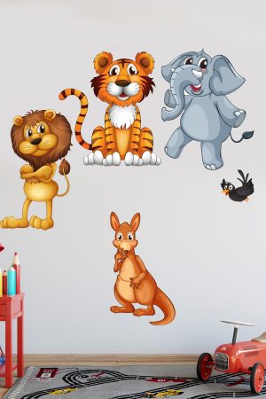 Sevimli Hayvanlar Büyük Boy Hayvanlar Duvar Sticker - Görsel 4