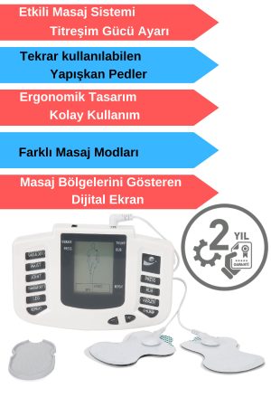 Elektronik Terlikli Fizik Tedavi Tens Terapi Cihazı Masaj Aleti 10 Pedli - Görsel 5