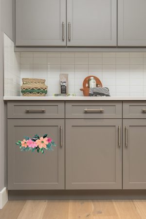 Sof Renkli Renkli Çiçekler Klozet Kapağı Ve Banyo Sticker - Görsel 3