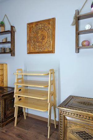 Masif Ahşap 4 Lü Zigon Sehpa 60 X 38 Cm Servis Sehpası A60-s4 - Görsel 6