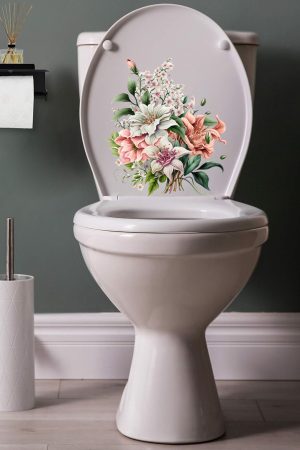 Soft Renkli Kır Çiçekleri Klozet Sticker Banyo Sticker - Görsel 3