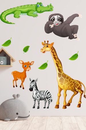 Özel Tasarım Sevimli Hayvanlar Çocuk Odası Duvar Sticker - Görsel 1