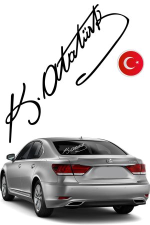 Atatürk Imza Sticker Oto Sticker - Görsel 1