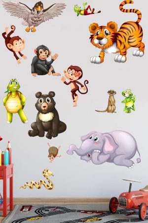 Sevimli Hayvanlar Çocuk Odası Duvar Sticker Seti - Görsel 2