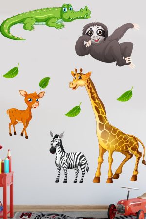 Özel Tasarım Sevimli Hayvanlar Çocuk Odası Duvar Sticker - Görsel 2