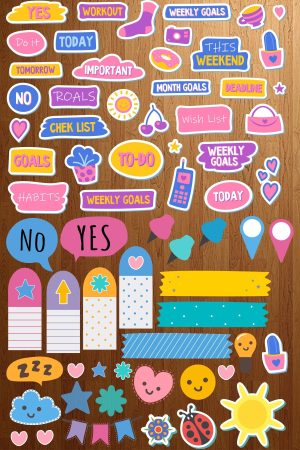 Sticker Seti- Ajanda,defter,planlayıcı Için 68 Adet Sticker Etiket Seti - Görsel 2