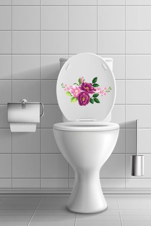 Mor Güller Güller Klozet Kapağı Ve Banyo Sticker Seti - Görsel 3